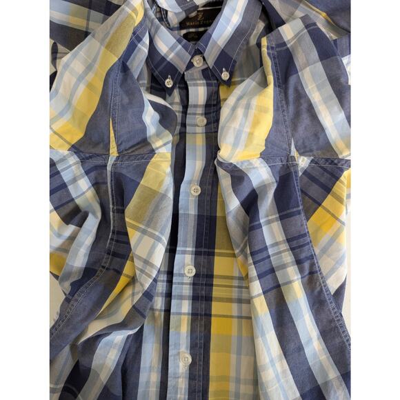 Mario Zegnoti Poplin Shirt Men L* Check Button Down Long Sleeve Contrast Trim - Picture 8 of 13